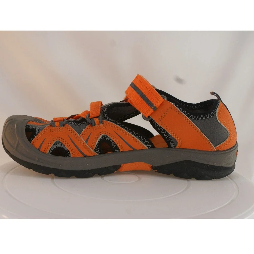 Merrell Hydro Kids Orange Gray Leather Mesh Water Sandals MY56930 US 4M EU 35